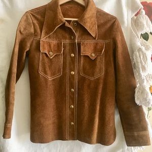 Vintage suede shirt-jacket